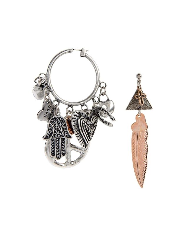 Hoop earrings with Hamsa pendant and charms - Earrings - British D'sire