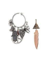 Hoop earrings with Hamsa pendant and charms - Earrings - British D'sire