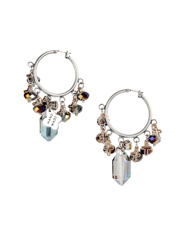 Hoop earrings with multicoloured charms - Earrings - British D'sire