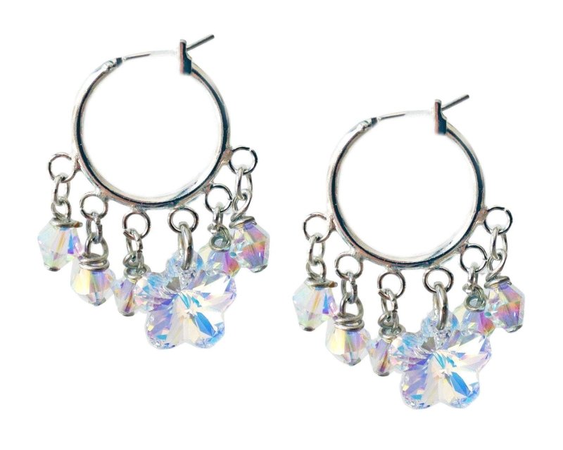 Hoop Earrings with Rhinestones elements - Earrings - British D'sire