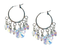 Hoop Earrings with Rhinestones elements - Earrings - British D'sire