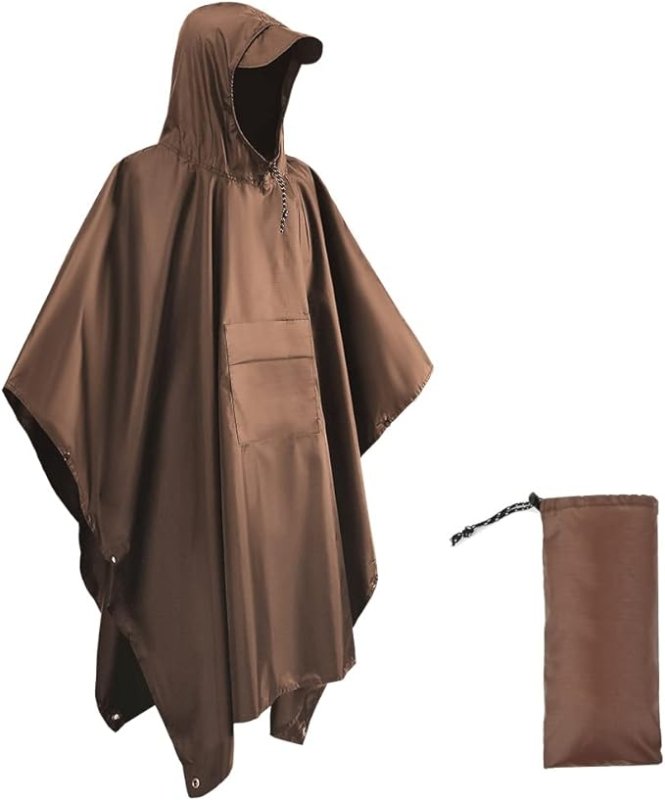 HYCOPROT Waterproof Raincoat Poncho Adults,3 in 1 Multifunctional Lightweight Reusable Rain Cape for Outdoor Hiking Camping Cycling Traveling Waterproof Raincoat Secondary image