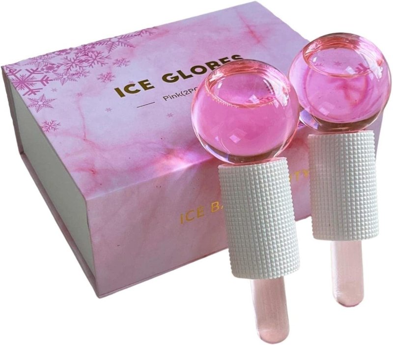 Ice Globes Cold Facial Ice Roller Massage Tool for Skincare, Puffiness Treatment, Cooling Cryo for Face & Eyes - Skin Care Kits & Combos - British D'sire