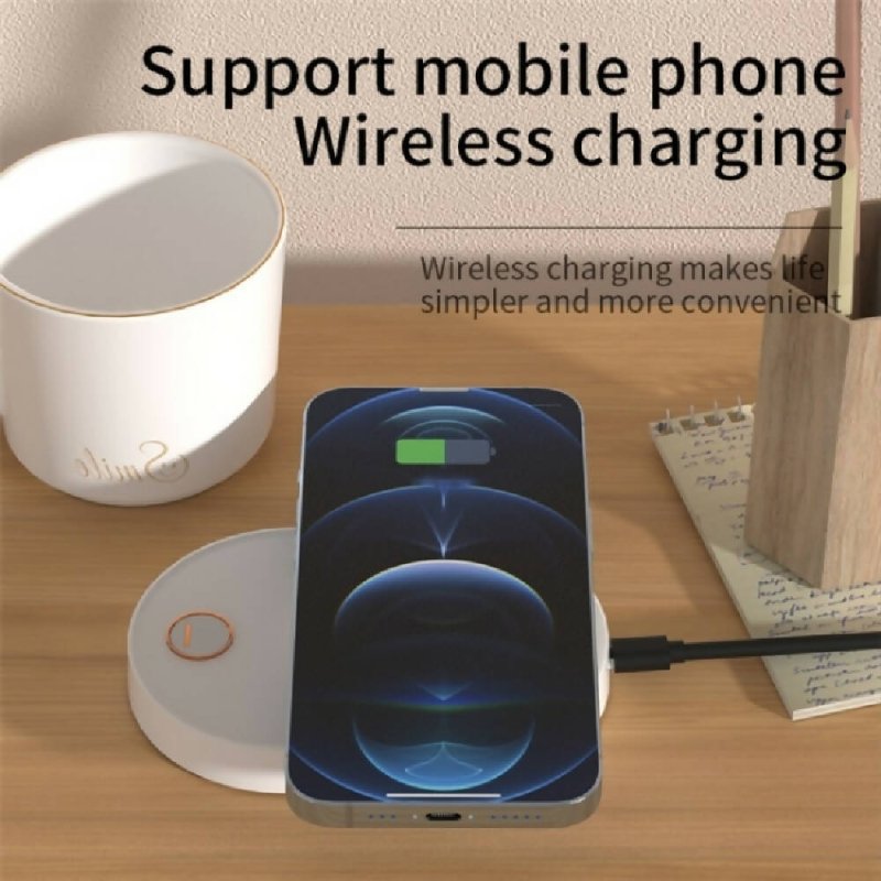 IDZ011 Desktop Phone Wireless Charger Smart Stirring Cup Automatic Self Stirring Coffee Cup(White) - Smart Stirring Cup - British D'sire