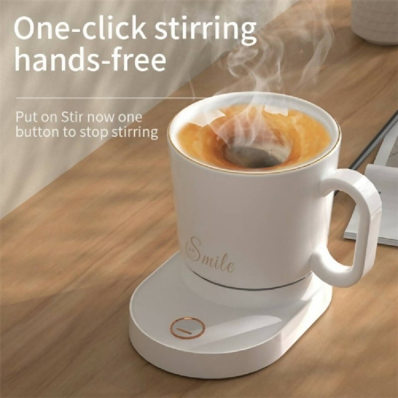 IDZ011 Desktop Phone Wireless Charger Smart Stirring Cup Automatic Self Stirring Coffee Cup(White) - Smart Stirring Cup - British D'sire