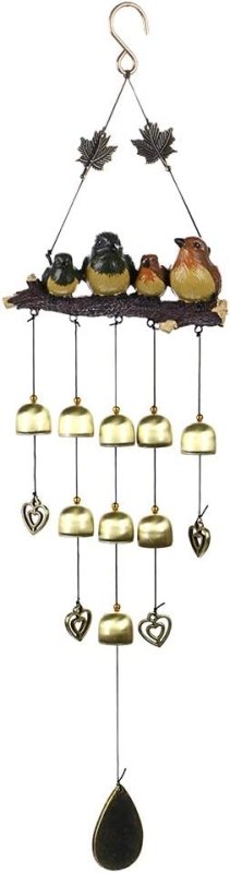 IGNPION Vintage 4 Birds Wind Chime Garden Windchimes for Outdoor Indoor Decor Perfect for Home Yard Decoration Come with Hook（Green+Brown） - British D'sire