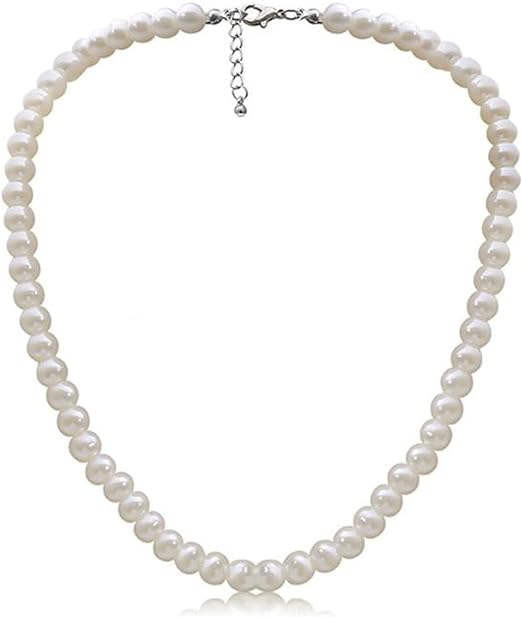 Imitation Pearl Necklace for Women | Vintage Beaded Pearl Choker for Everyday Wear Costume Jewelry one size - Women's Necklaces & Pendants - British D'sire