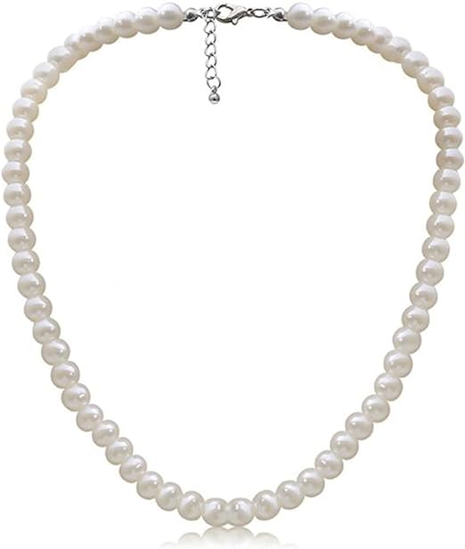Imitation Pearl Necklace for Women | Vintage Beaded Pearl Choker for Everyday Wear Costume Jewelry one size - Women's Necklaces & Pendants - British D'sire Main image