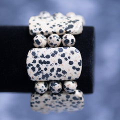 Infinity Dalmatian Jasper Bracelet - Bracelets & Bangles - British D'sire