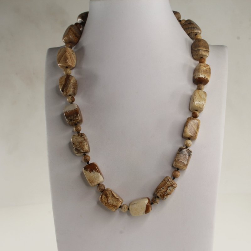 Infinity Picture Jasper 20-21 inches Necklace - Necklaces & Pendants - British D'sire