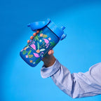 Ion8 Kids Water Bottles, BPA Free, Leakproof, Dishwasher Safe, Easy Open, Secure Lock, Small Boys & Girls Water Bottle,Kids Drinks Bottle for Spill-free Drinking, Blue, Flamingos, 350ml/12oz - British D'sire