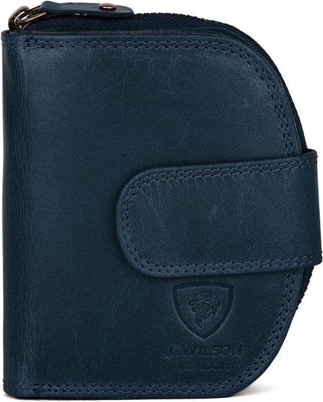 J. Wilson London Ladies RFID Safe Designer Leather Purse Card Women Wallet Zip Pocket Boxed - Personalised wallet cards - British D'sire