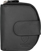 J. Wilson London Ladies RFID Safe Designer Leather Purse Card Women Wallet Zip Pocket Boxed - Personalised wallet cards - British D'sire