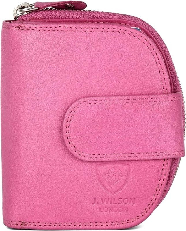 J. Wilson London Ladies RFID Safe Designer Leather Purse Card Women Wallet Zip Pocket Boxed - Personalised wallet cards - British D'sire