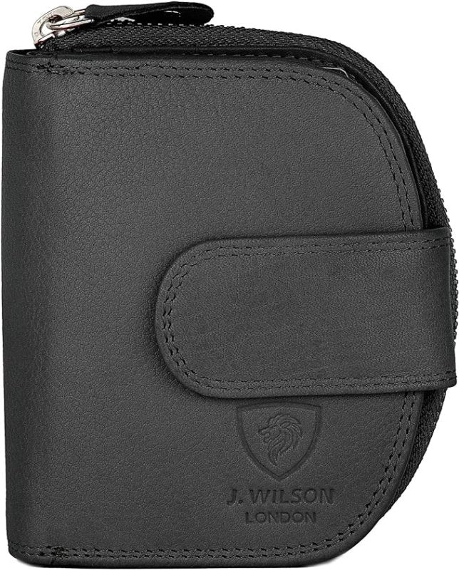 J. Wilson London Ladies RFID Safe Designer Leather Purse Card Women Wallet Zip Pocket Boxed - Personalised wallet cards - British D'sire