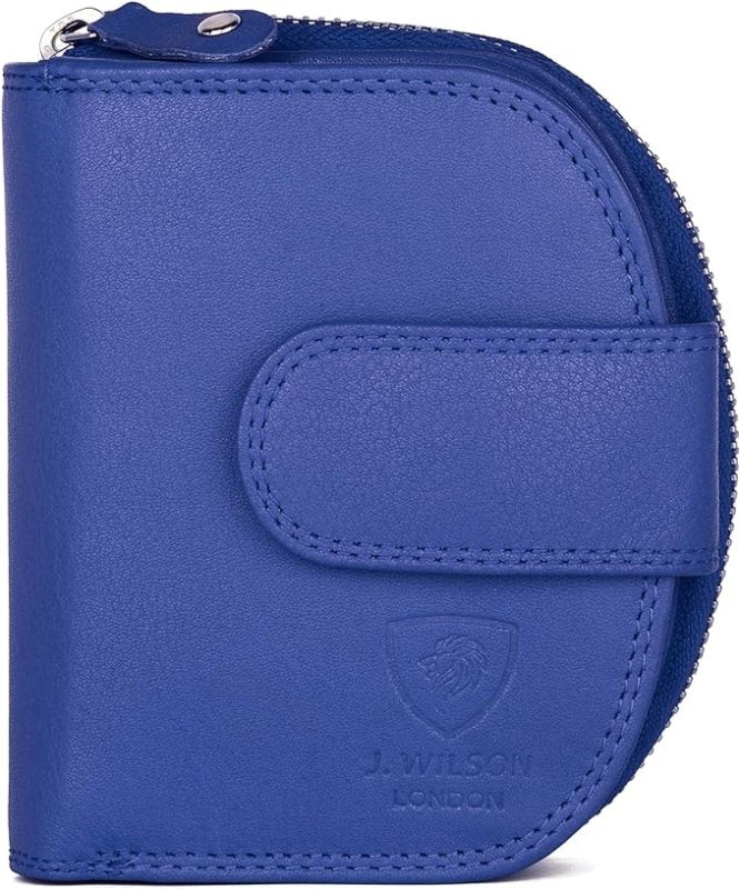 J. Wilson London Ladies RFID Safe Designer Leather Purse Card Women Wallet Zip Pocket Boxed - Personalised wallet cards - British D'sire