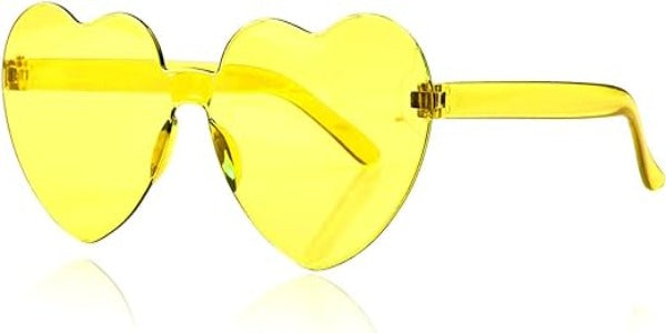 Jagowa Heart Shape Sunglasses, Multicolor Rimless Heart-shaped One Piece Glasses - Women's Sunglasses - British D'sire
