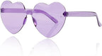 Jagowa Heart Shape Sunglasses, Multicolor Rimless Heart-shaped One Piece Glasses - Women's Sunglasses - British D'sire