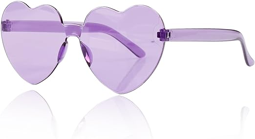 Jagowa Heart Shape Sunglasses, Multicolor Rimless Heart-shaped One Piece Glasses - Women's Sunglasses - British D'sire