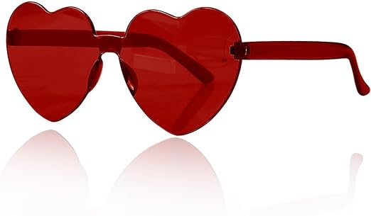 Jagowa Heart Shape Sunglasses, Multicolor Rimless Heart-shaped One Piece Glasses - Women's Sunglasses - British D'sire