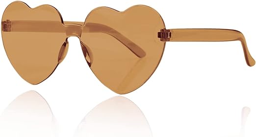 Jagowa Heart Shape Sunglasses, Multicolor Rimless Heart-shaped One Piece Glasses - Women's Sunglasses - British D'sire