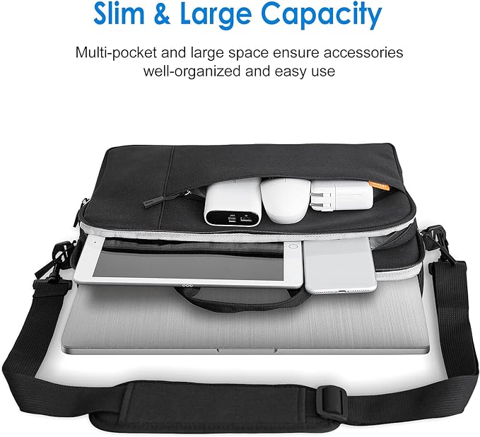 JETech 15 15.6 16 Inch Laptop Bag Case, Waterproof Slim Computer Sleeve Cover Compatible with MacBook Air/Pro 15/16, Surface Book 3/2 15, Dell Inspiron 15.6, HP Pavilion 15.6 (Black) - British D'sire