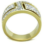Jewellery Kingdom 11mm Band 18KT Clear Cubic zirconia Steel Ladies Comfort Gold Ring - Jewelry Rings - British D'sire