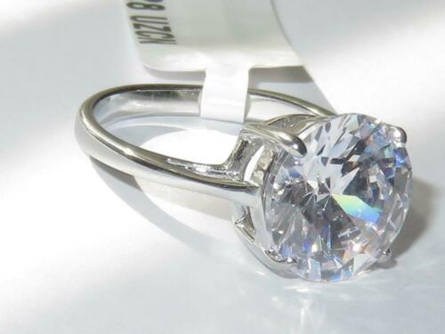 Jewellery Kingdom 11mm Round Solitaire Simulated Diamond Stainless Steel Engagement Ring - Jewelry Rings - British D'sire