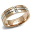 Jewellery Kingdom 14kt Cubic Zircconia Stainless Steel Ladies Rose Gold Band - Jewelry Rings - British D'sire