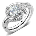 Jewellery Kingdom 1591 Simulated Diamond Band Wedding Elegant Pretty Swirl Ring Set - Jewelry Rings - British D'sire