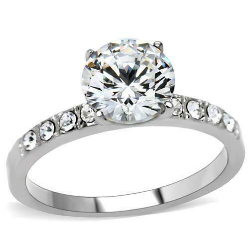 Jewellery Kingdom 15CT Solitaire With Accents Simulated Diamonds Ladies Engagement Ring - Jewelry Rings - British D'sire Main image