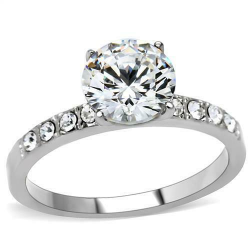 Jewellery Kingdom 15CT Solitaire With Accents Simulated Diamonds Ladies Engagement Ring - Jewelry Rings - British D'sire