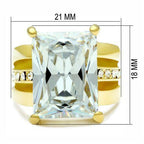 Jewellery Kingdom 16ct Cocktail Cubic Zirconia Clear Statement Ladies Sparkling Emerald Ring (Gold) - Jewelry Rings - British D'sire