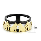 Jewellery Kingdom 18KT Nad Steel Ladies Cat Ring Gold (Black) - Jewelry Rings - British D'sire