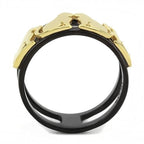 Jewellery Kingdom 18KT Nad Steel Ladies Cat Ring Gold (Black) - Jewelry Rings - British D'sire