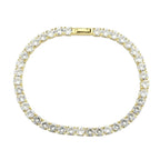 Jewellery Kingdom 18Kt Yellow Gold Electroplated Cubic Zirconia Ladies Tennis Bracelet - Bracelets & Bangles - British D'sire