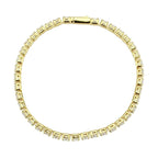 Jewellery Kingdom 18Kt Yellow Gold Electroplated Cubic Zirconia Ladies Tennis Bracelet - Bracelets & Bangles - British D'sire