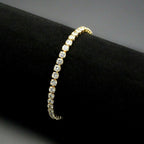 Jewellery Kingdom 18Kt Yellow Gold Electroplated Cubic Zirconia Ladies Tennis Bracelet - Bracelets & Bangles - British D'sire