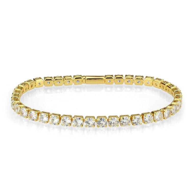 Jewellery Kingdom 18Kt Yellow Gold Electroplated Cubic Zirconia Ladies Tennis Bracelet - Bracelets & Bangles - British D'sire Main image