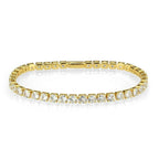 Jewellery Kingdom 18Kt Yellow Gold Electroplated Cubic Zirconia Ladies Tennis Bracelet - Bracelets & Bangles - British D'sire