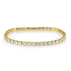 Jewellery Kingdom 18Kt Yellow Gold Electroplated Cubic Zirconia Ladies Tennis Bracelet - Bracelets & Bangles - British D'sire