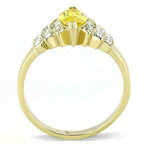 Jewellery Kingdom 1CT Cubic Zirconia Yellow Steel Dress Pretty 18KT Ladies Citrine Marquise Ring (Gold) - Jewelry Rings - British D'sire
