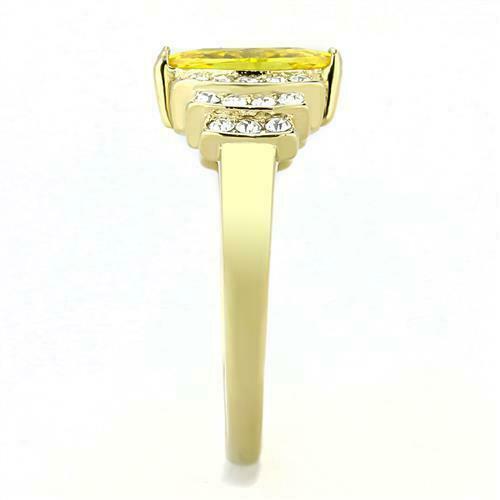 Jewellery Kingdom 1CT Cubic Zirconia Yellow Steel Dress Pretty 18KT Ladies Citrine Marquise Ring (Gold) Secondary image