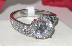 Jewellery Kingdom 2 Carat Ladies Cubic Zirconia Pave 8mm Stainless Steel Engagement Twist Ring - Jewelry Rings - British D'sire