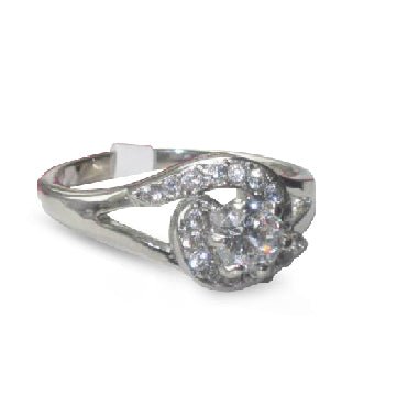 Jewellery Kingdom 2 CT Stainless Steel 2 Pieces Ladies Silver Wedding Engagement Ring Set - Engagement Rings - British D'sire Main image