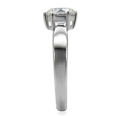 Jewellery Kingdom 2.3 CT Cubic Zirconia Silver Stainless Steel Ladies Solitaire Engagement Round Ring - Jewelry Rings - British D'sire