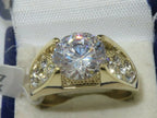 Jewellery Kingdom 2CT Cubic Zirconia Steel 18kt Solitaire With Accents Ladies Gold Ring - Jewelry Rings - British D'sire
