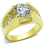 Jewellery Kingdom 2CT Cubic Zirconia Steel 18kt Solitaire With Accents Ladies Gold Ring - Jewelry Rings - British D'sire