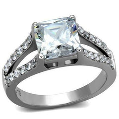 Jewellery Kingdom 2CT Ladies Princess Square Cut Cubic Zirconia Ring (Clear) - Jewelry Rings - British D'sire