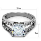 Jewellery Kingdom 2CT Ladies Princess Square Cut Cubic Zirconia Ring (Clear) - Jewelry Rings - British D'sire